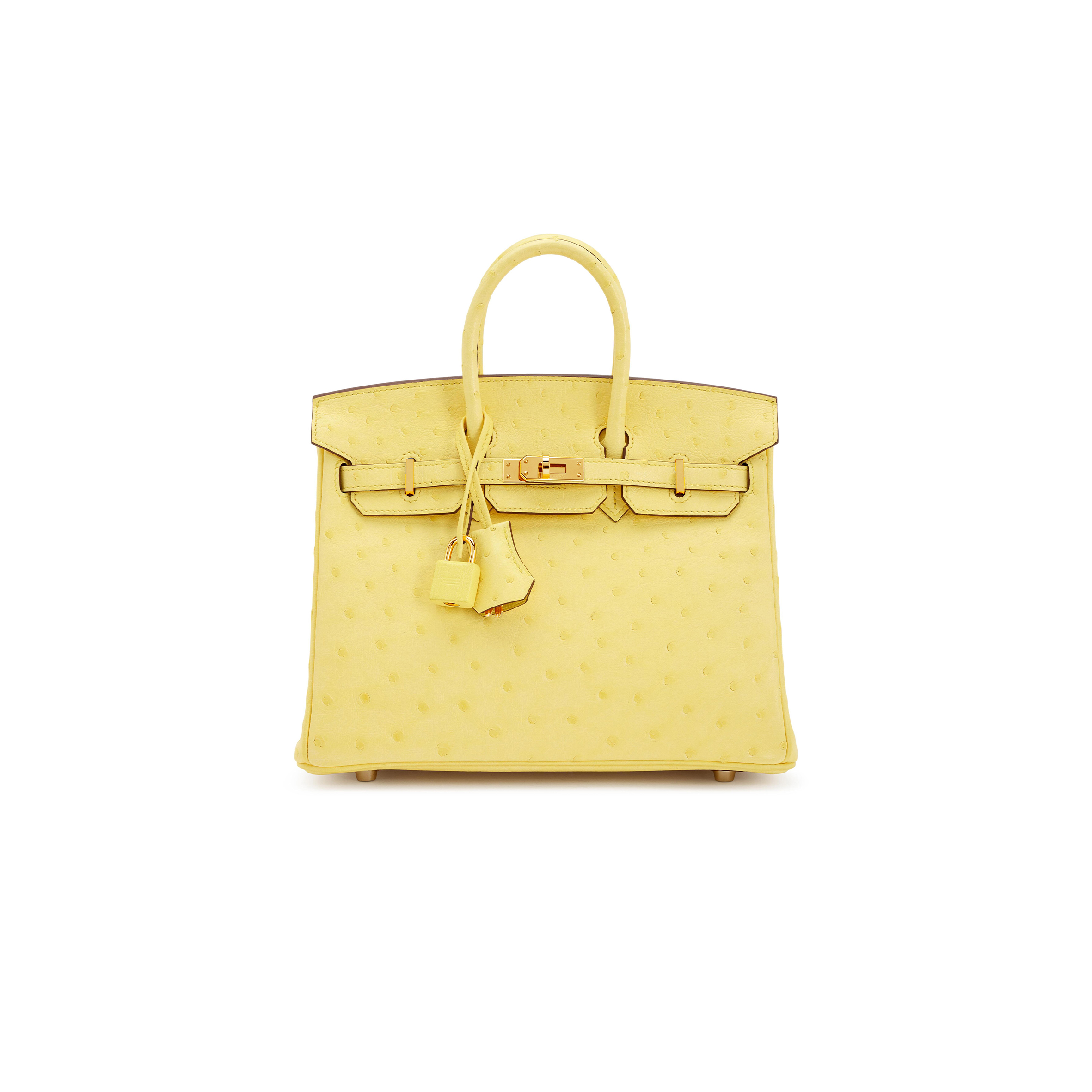 h**mes master birkin 25 ostrich G003e egg yolk gold buckle h041944ck80 (25*20*13cm)